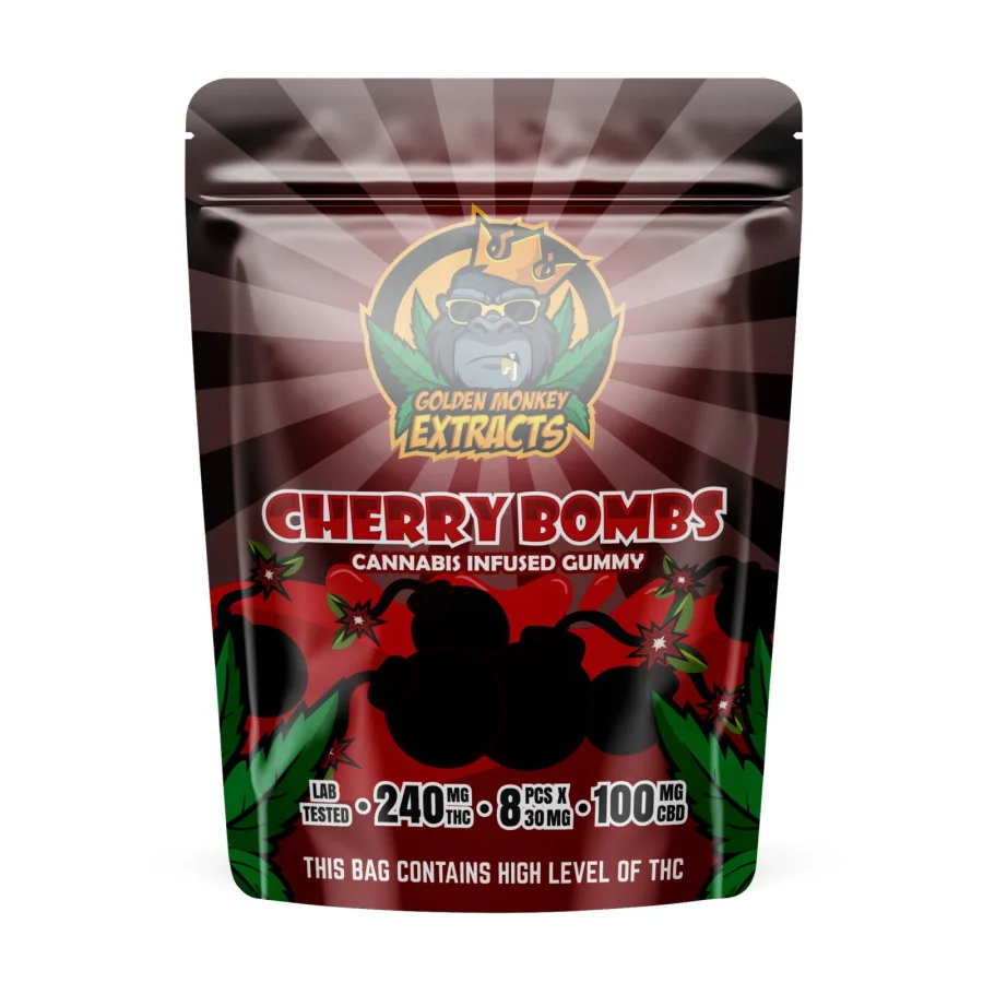 Golden Monkey Extracts: Cherry Bomb Edibles (240MG THC + 100MG Cbd)