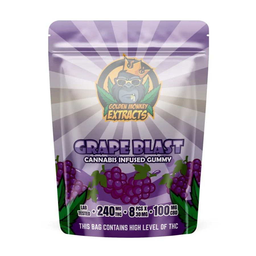 Golden Monkey Extracts: Grape Blast (240MG THC + 100MG CBD)