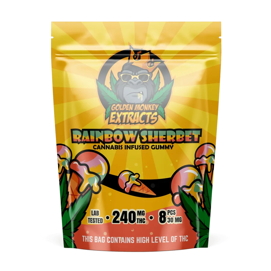 Golden Monkey Extracts: Rainbow Sherbert Edibles (240MG THC)
