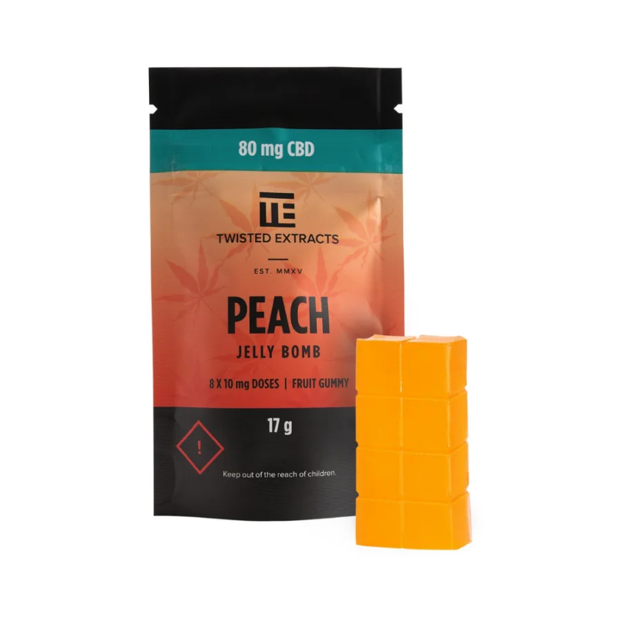 Twisted Extracts – Peach CBD Jelly Bomb (80mg CBD)