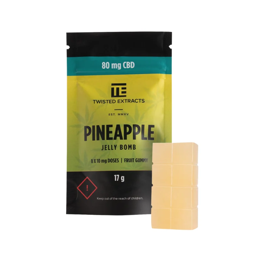 Twisted Extracts – Pineapple CBD Jelly Bomb (80mg CBD)