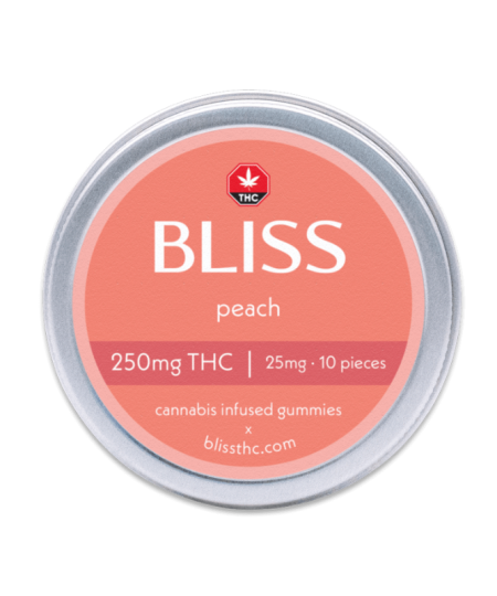Bliss Edibles - Peach Gummies (250mg THC)