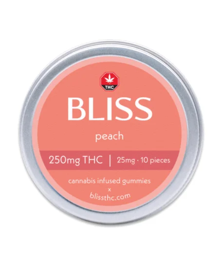 Bliss Edibles - Peach Gummies (250mg THC)