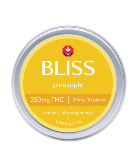 Bliss Edibles - Pineapple Gummies (250mg THC)