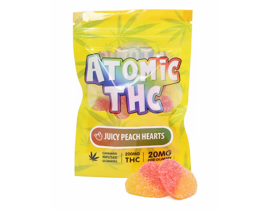 Atomic THC - Juicy Peach Hearts (200mg THC)