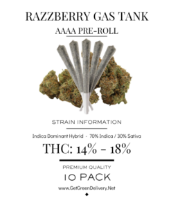 Pre-Rolled Joint - Razzberry Gas Tank Aaaa King Size 10 Pack