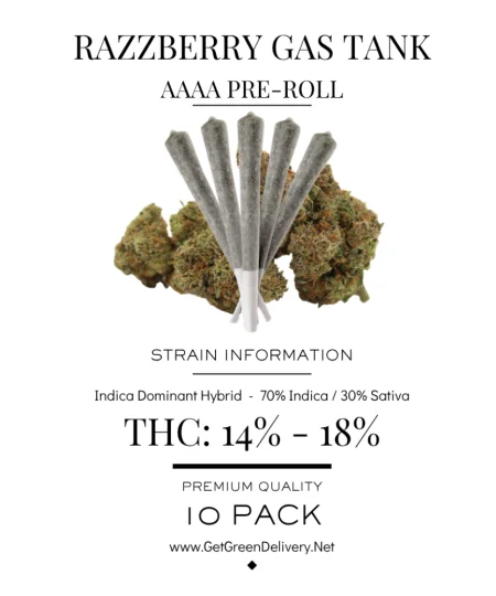 Pre-Rolled Joint - Razzberry Gas Tank AAAA King Size 10 Pack